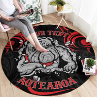 Personalised Aotearoa Bulldog Round Carpet NZ Maori Tattoo LT14 - Polynesian Pride