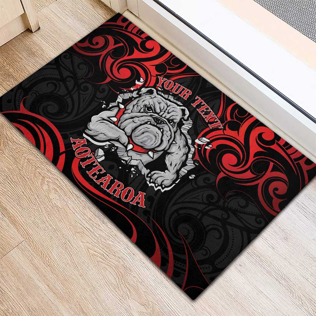 Personalised Aotearoa Bulldog Rubber Doormat NZ Maori Tattoo LT14 - Polynesian Pride