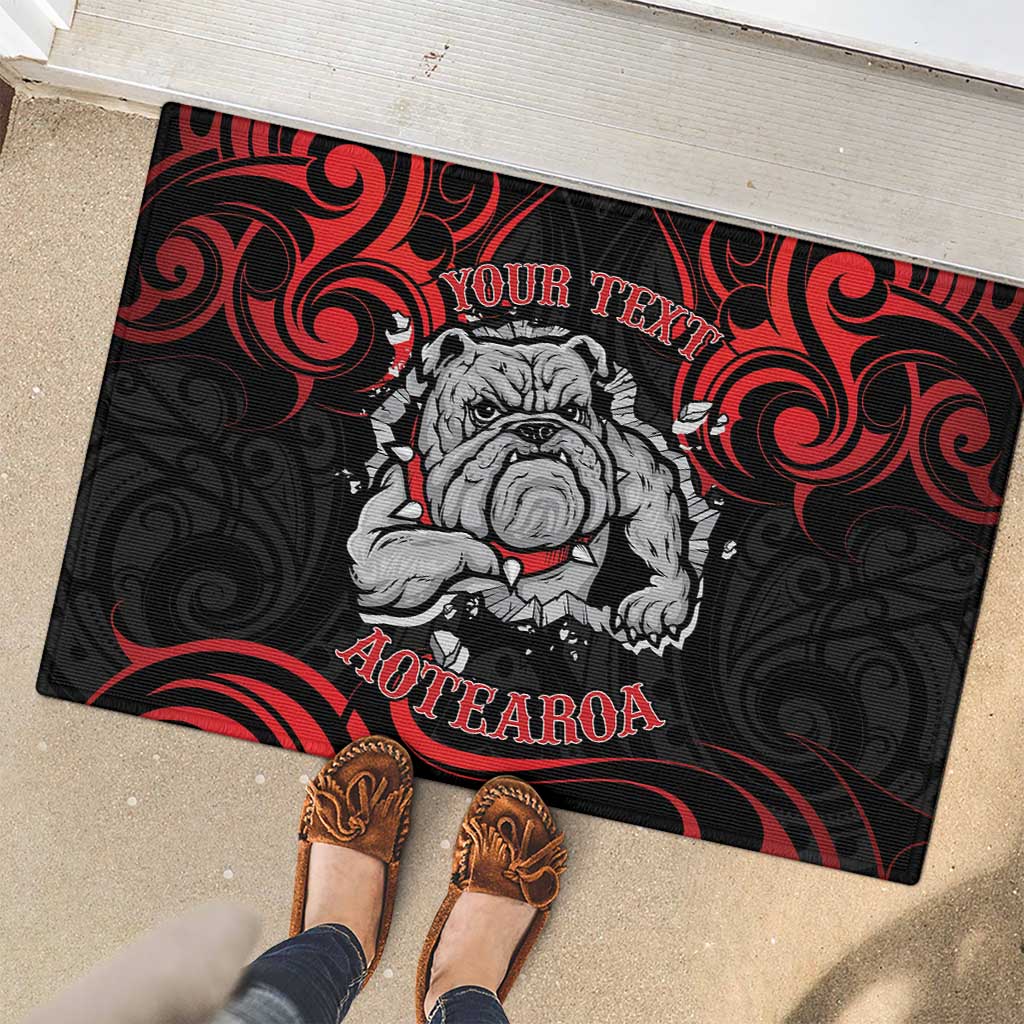 Personalised Aotearoa Bulldog Rubber Doormat NZ Maori Tattoo LT14 - Polynesian Pride