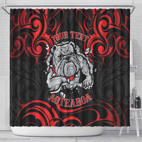 Personalised Aotearoa Bulldog Shower Curtain NZ Maori Tattoo LT14 - Polynesian Pride