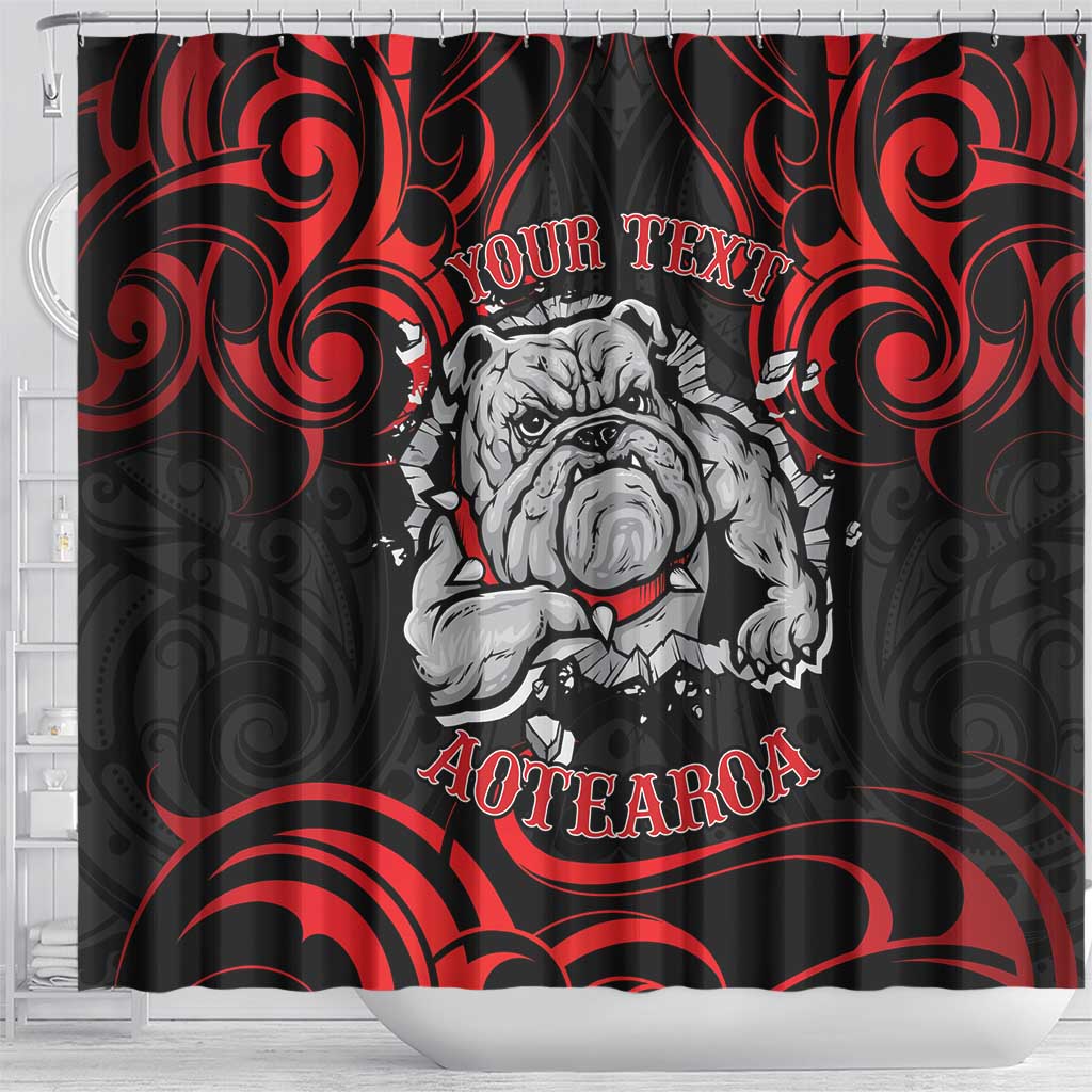 Personalised Aotearoa Bulldog Shower Curtain NZ Maori Tattoo LT14 - Polynesian Pride