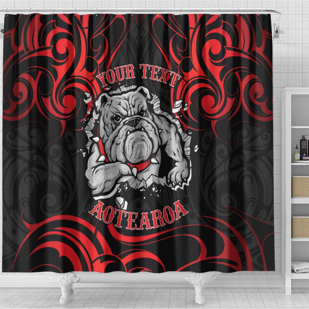 Personalised Aotearoa Bulldog Shower Curtain NZ Maori Tattoo LT14 - Polynesian Pride