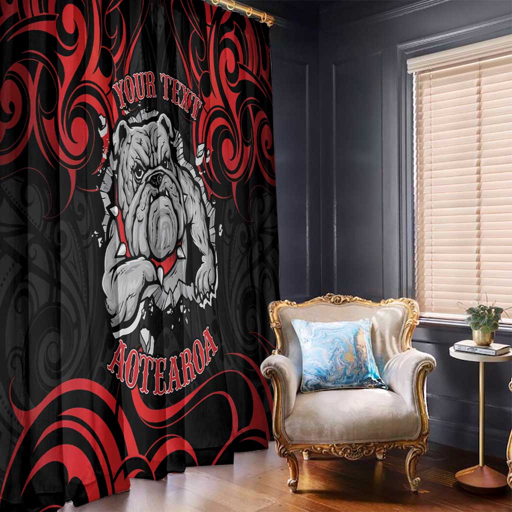 Personalised Aotearoa Bulldog Window Curtain NZ Maori Tattoo LT14 - Polynesian Pride