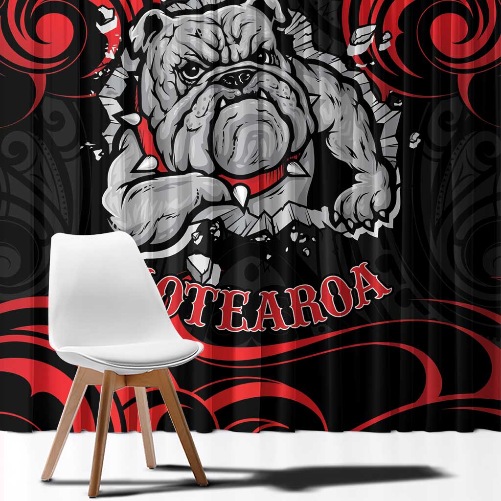 Personalised Aotearoa Bulldog Window Curtain NZ Maori Tattoo LT14 - Polynesian Pride