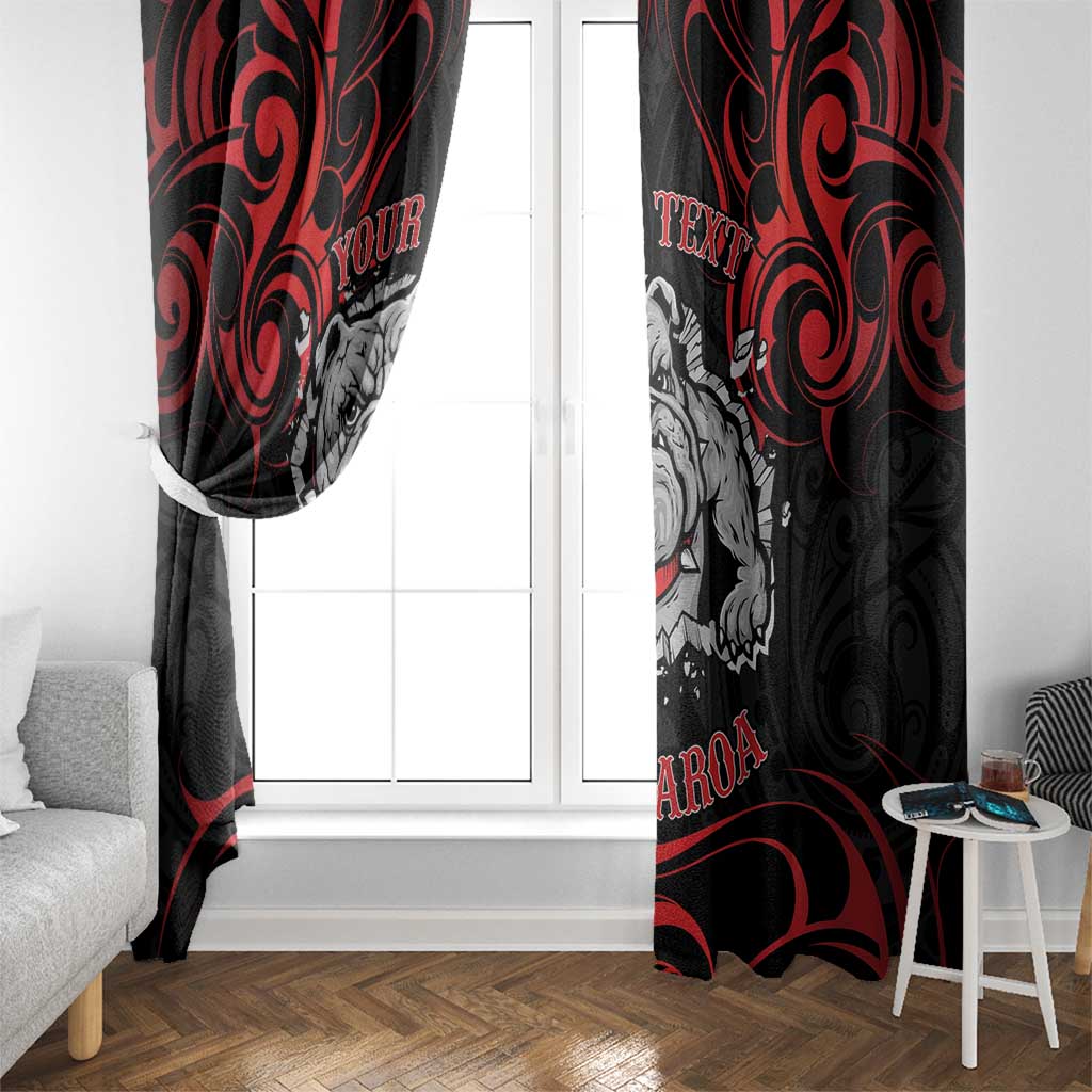Personalised Aotearoa Bulldog Window Curtain NZ Maori Tattoo LT14 - Polynesian Pride