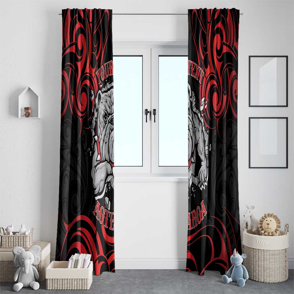 Personalised Aotearoa Bulldog Window Curtain NZ Maori Tattoo LT14 - Polynesian Pride