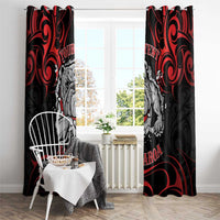 Personalised Aotearoa Bulldog Window Curtain NZ Maori Tattoo LT14 - Polynesian Pride