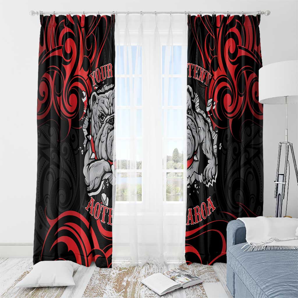 Personalised Aotearoa Bulldog Window Curtain NZ Maori Tattoo LT14 - Polynesian Pride