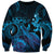 Blue Aloha Hawaii Sweatshirt Snorkeling With Sea Turtle Polynesian Pattern