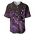 Purple Aloha Hawaii Baseball Jersey Snorkeling With Sea Turtle Polynesian Pattern