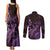 Purple Aloha Hawaii Couples Matching Tank Maxi Dress and Long Sleeve Button Shirt Snorkeling With Sea Turtle Polynesian Pattern