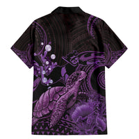 Purple Aloha Hawaii Family Matching Mermaid Dress and Hawaiian Shirt Snorkeling With Sea Turtle Polynesian Pattern LT14 - Polynesian Pride