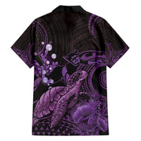 Purple Aloha Hawaii Family Matching Off The Shoulder Long Sleeve Dress and Hawaiian Shirt Snorkeling With Sea Turtle Polynesian Pattern LT14 - Polynesian Pride