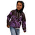 Purple Aloha Hawaii Kid Hoodie Snorkeling With Sea Turtle Polynesian Pattern