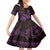 Purple Aloha Hawaii Kid Short Sleeve Dress Snorkeling With Sea Turtle Polynesian Pattern