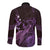 Purple Aloha Hawaii Long Sleeve Button Shirt Snorkeling With Sea Turtle Polynesian Pattern