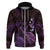 Purple Aloha Hawaii Zip Hoodie Snorkeling With Sea Turtle Polynesian Pattern