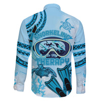 Hawaii Sea Turtle Snorkeling Is My Therapy Family Matching Tank Maxi Dress and Hawaiian Shirt LT14 - Polynesian Pride