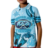 Hawaii Sea Turtle Snorkeling Is My Therapy Kid Polo Shirt