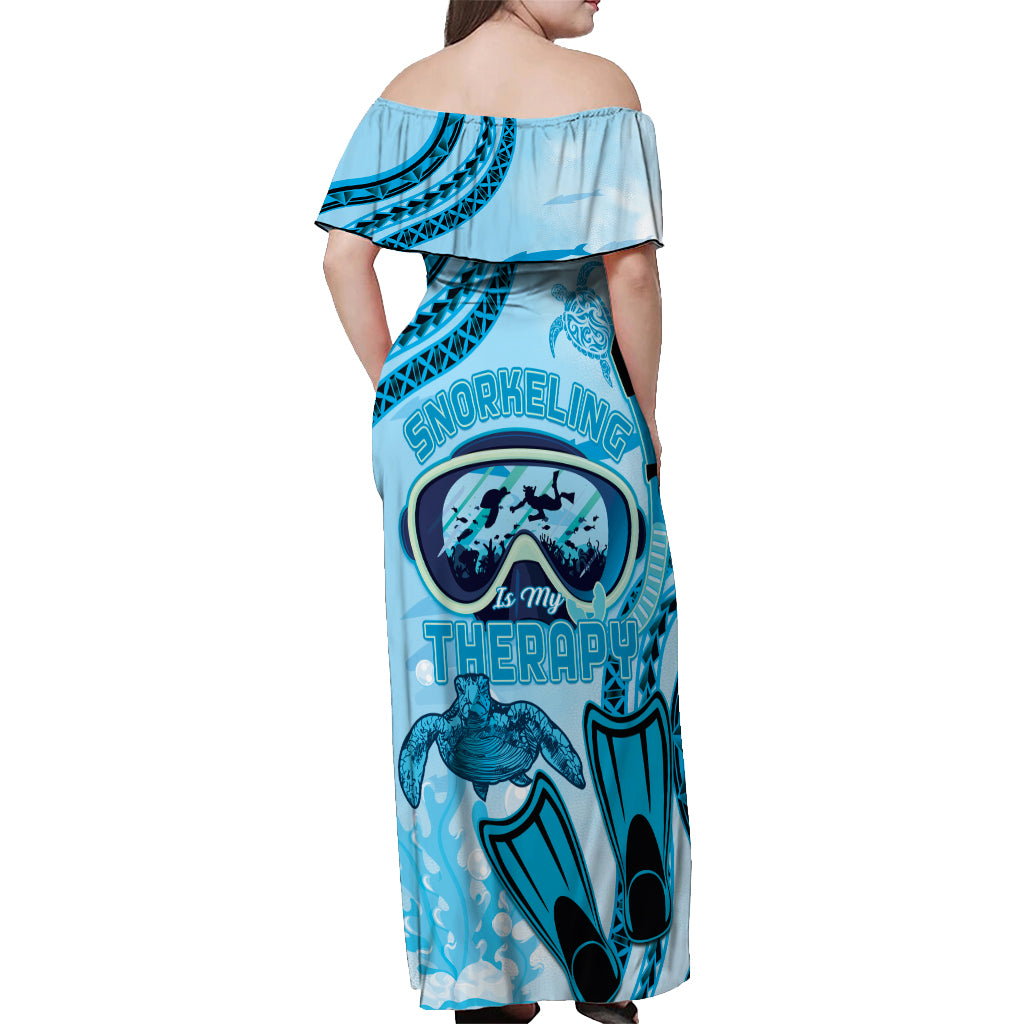 Hawaii Sea Turtle Snorkeling Is My Therapy Off Shoulder Maxi Dress