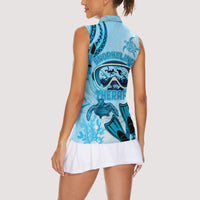 Hawaii Sea Turtle Snorkeling Is My Therapy Women Sleeveless Polo Shirt