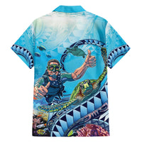 Hawaii Snorkeling Honu Turtle Family Matching Long Sleeve Bodycon Dress and Hawaiian Shirt Under The Ocean Vibes LT14 - Polynesian Pride