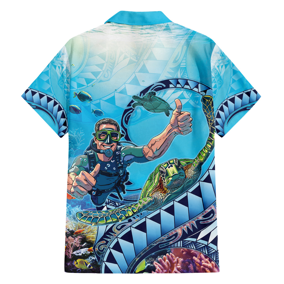 Hawaii Snorkeling Honu Turtle Family Matching Tank Maxi Dress and Hawaiian Shirt Under The Ocean Vibes LT14 - Polynesian Pride