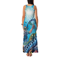 Hawaii Snorkeling Honu Turtle Family Matching Tank Maxi Dress and Hawaiian Shirt Under The Ocean Vibes LT14 - Polynesian Pride