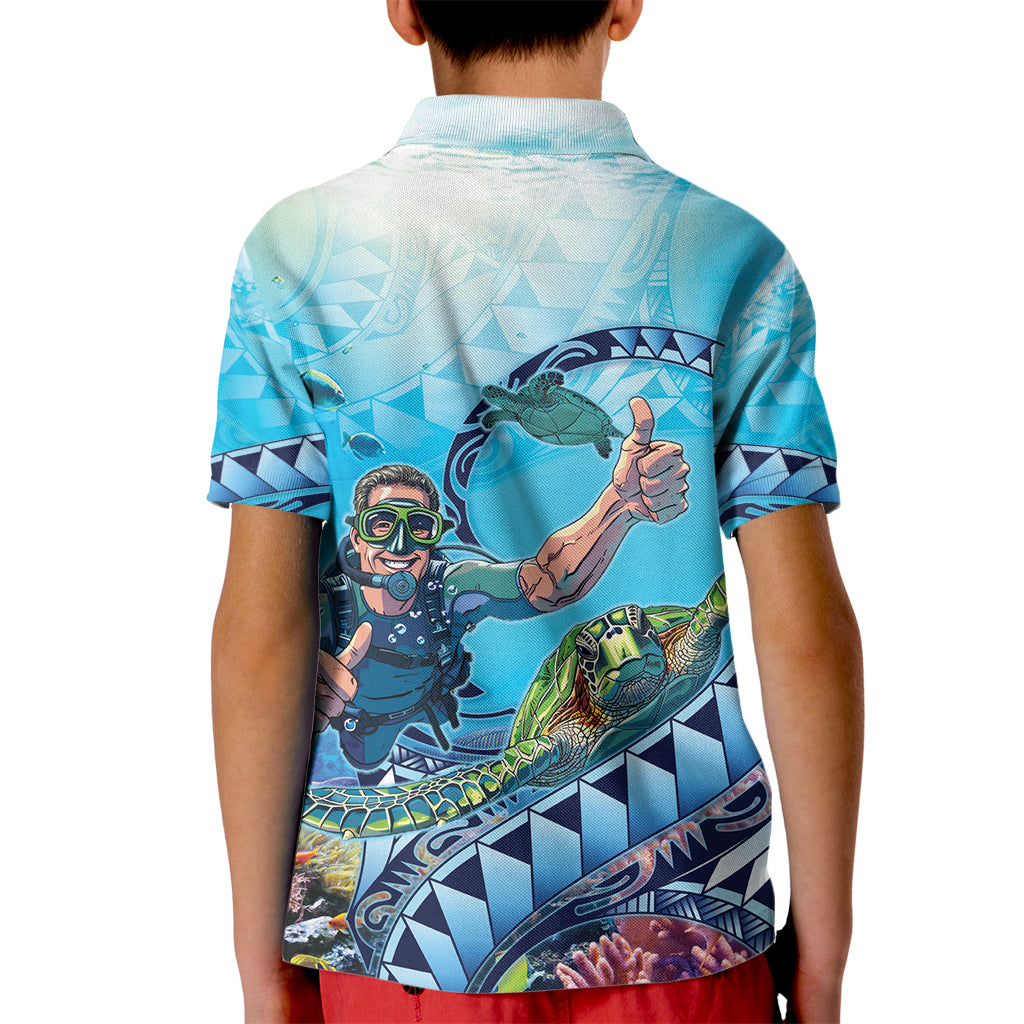 Hawaii Snorkeling Honu Turtle Kid Polo Shirt Under The Ocean Vibes