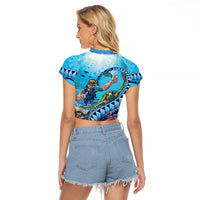 Hawaii Snorkeling Honu Turtle Raglan Cropped T Shirt Under The Ocean Vibes