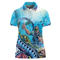 Hawaii Snorkeling Honu Turtle Women Polo Shirt Under The Ocean Vibes