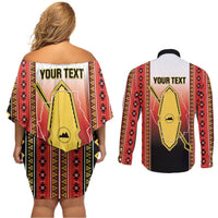 Personalised Bukidnon Philippines Couples Matching Off Shoulder Short Dress and Long Sleeve Button Shirt The Food Basket of Region X LT14 - Polynesian Pride