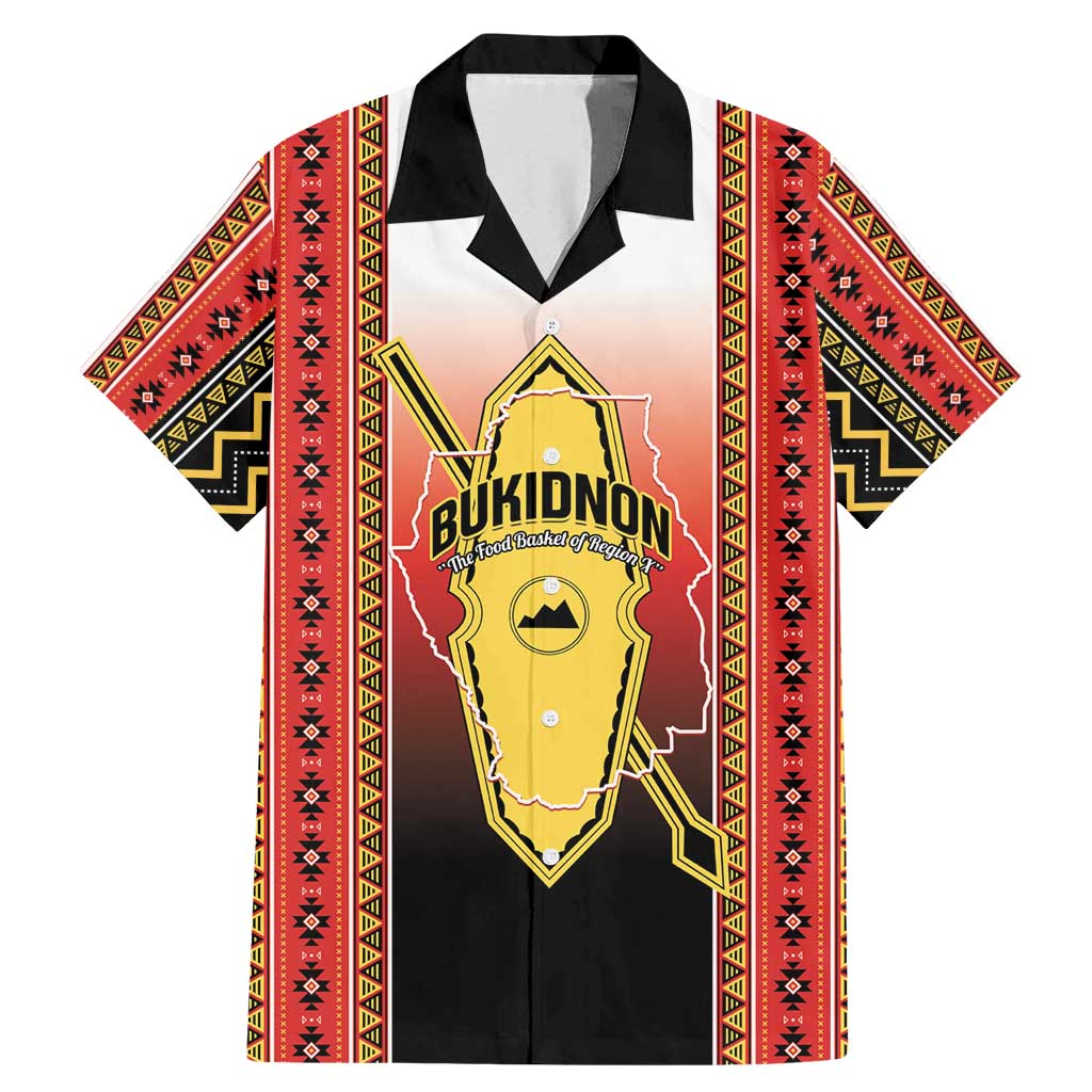 Personalised Bukidnon Philippines Family Matching Mermaid Dress and Hawaiian Shirt The Food Basket of Region X LT14 Dad's Shirt - Short Sleeve Red - Polynesian Pride