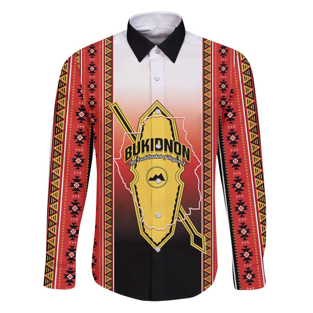 Personalised Bukidnon Philippines Family Matching Puletasi and Hawaiian Shirt The Food Basket of Region X LT14 Dad's Shirt - Long Sleeve Red - Polynesian Pride