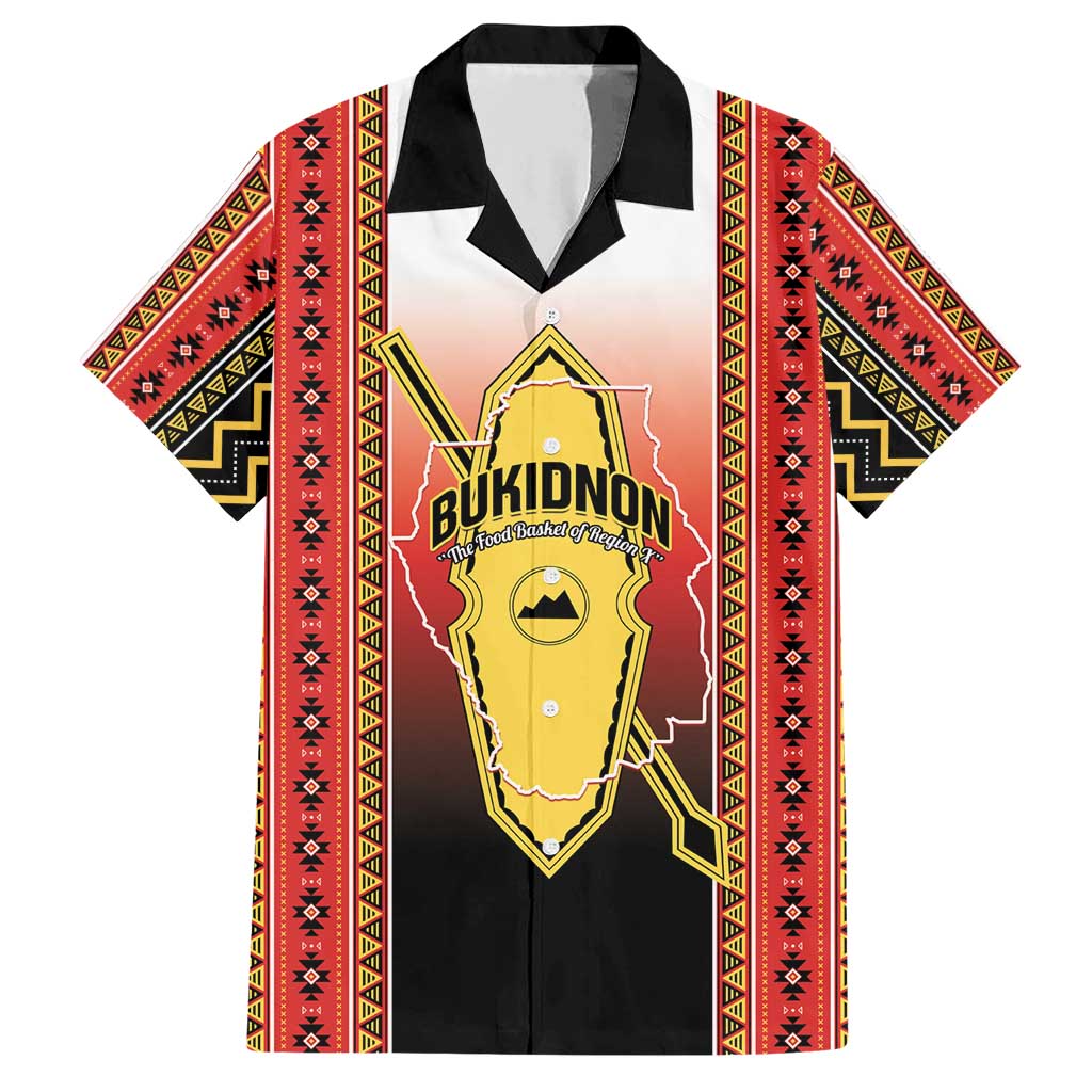 Personalised Bukidnon Philippines Family Matching Short Sleeve Bodycon Dress and Hawaiian Shirt The Food Basket of Region X LT14 Dad's Shirt - Short Sleeve Red - Polynesian Pride