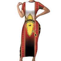 Personalised Bukidnon Philippines Family Matching Short Sleeve Bodycon Dress and Hawaiian Shirt The Food Basket of Region X LT14 Mom's Dress Red - Polynesian Pride