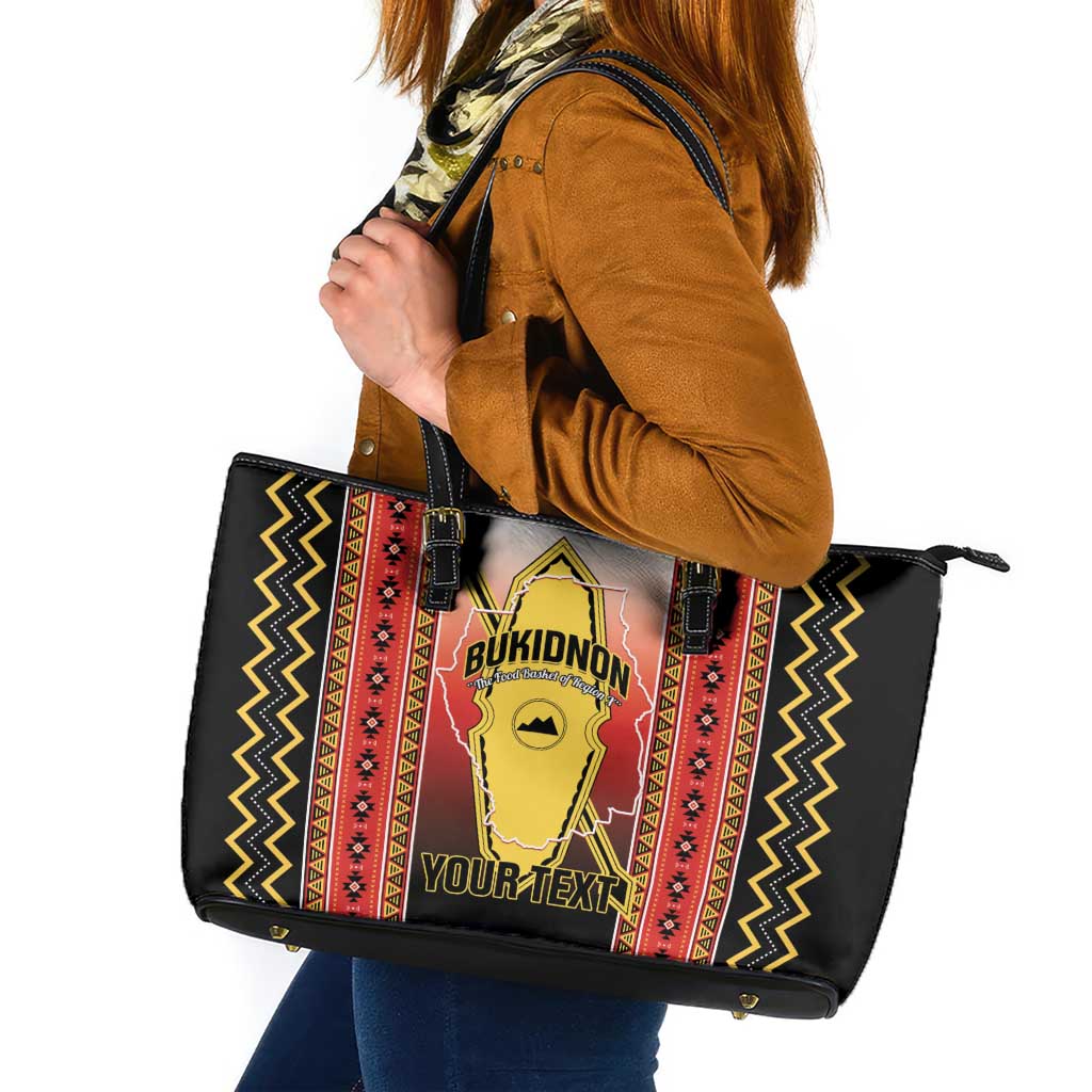 Personalised Bukidnon Philippines Leather Tote Bag The Food Basket of Region X