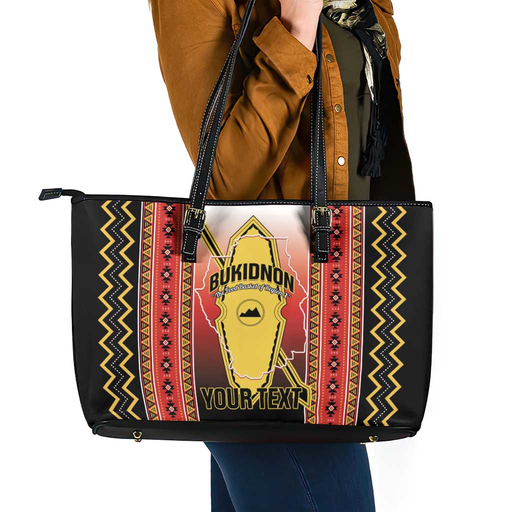 Personalised Bukidnon Philippines Leather Tote Bag The Food Basket of Region X
