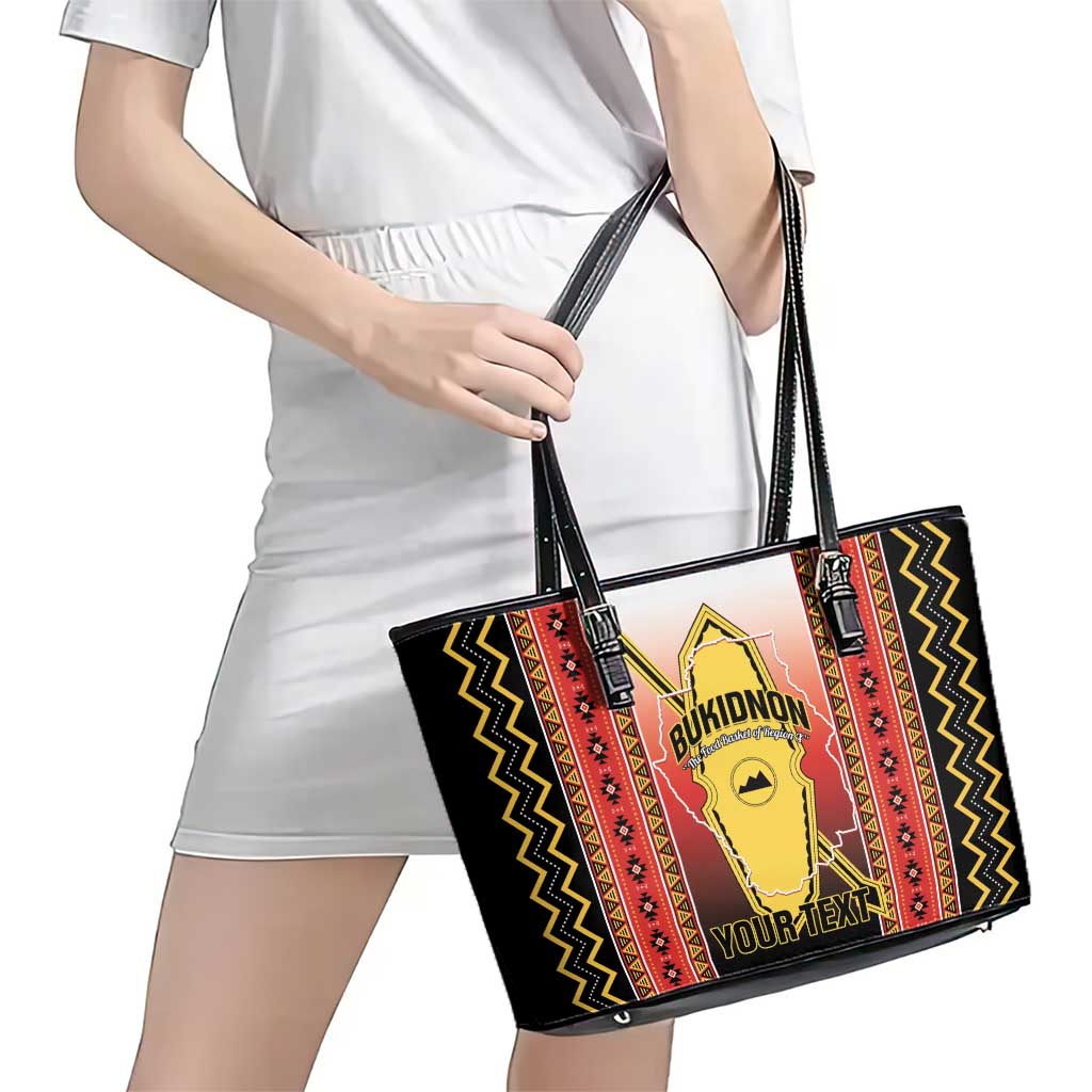 Personalised Bukidnon Philippines Leather Tote Bag The Food Basket of Region X