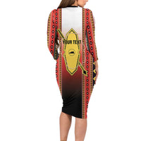 Personalised Bukidnon Philippines Long Sleeve Bodycon Dress The Food Basket of Region X LT14 - Polynesian Pride
