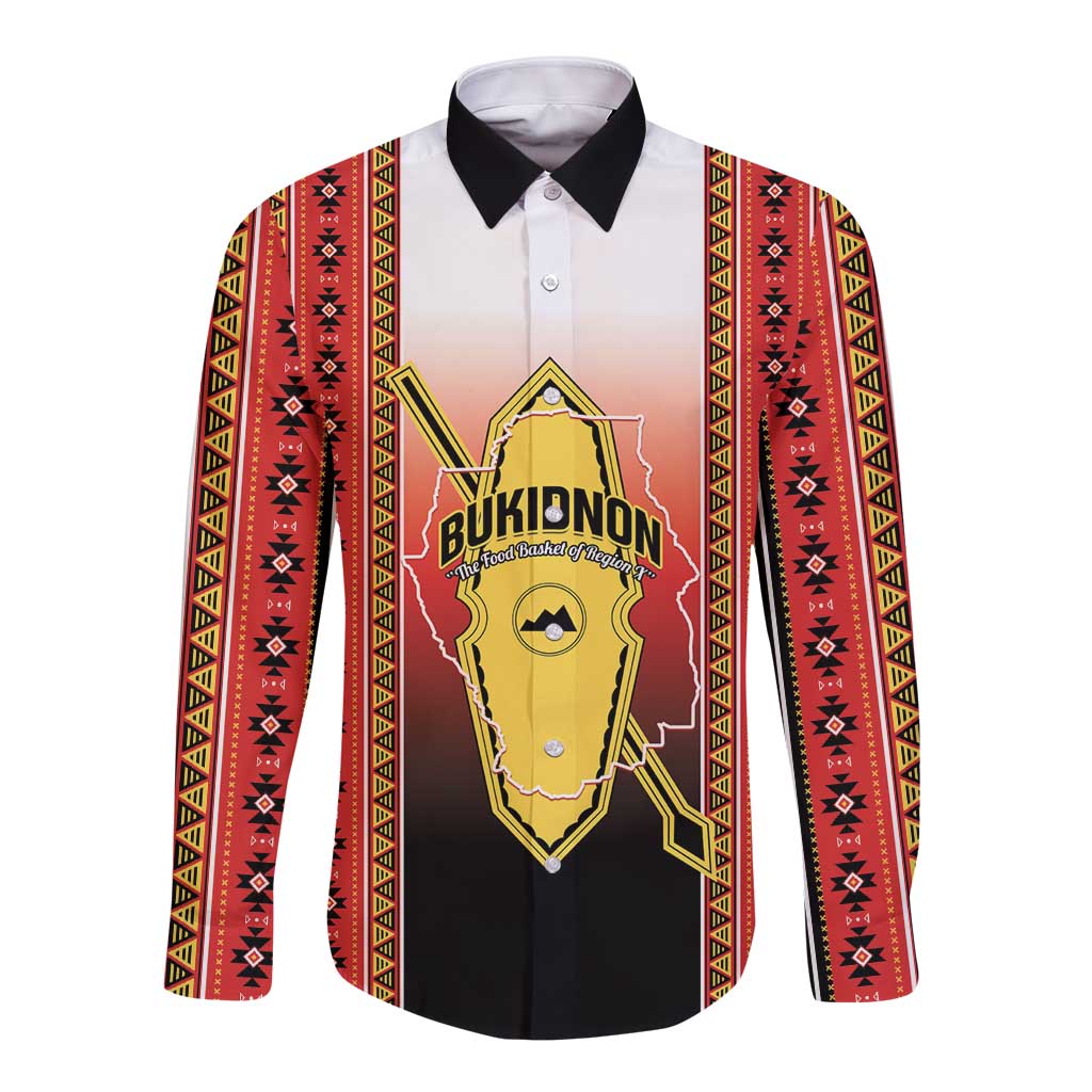 Personalised Bukidnon Philippines Long Sleeve Button Shirt The Food Basket of Region X LT14 Unisex Red - Polynesian Pride
