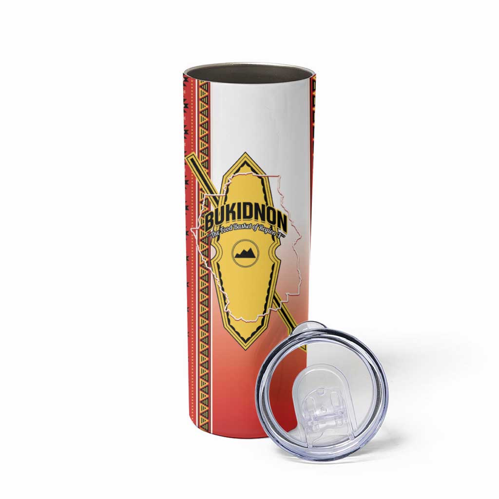 Personalised Bukidnon Philippines Skinny Tumbler The Food Basket of Region X LT14 - Polynesian Pride