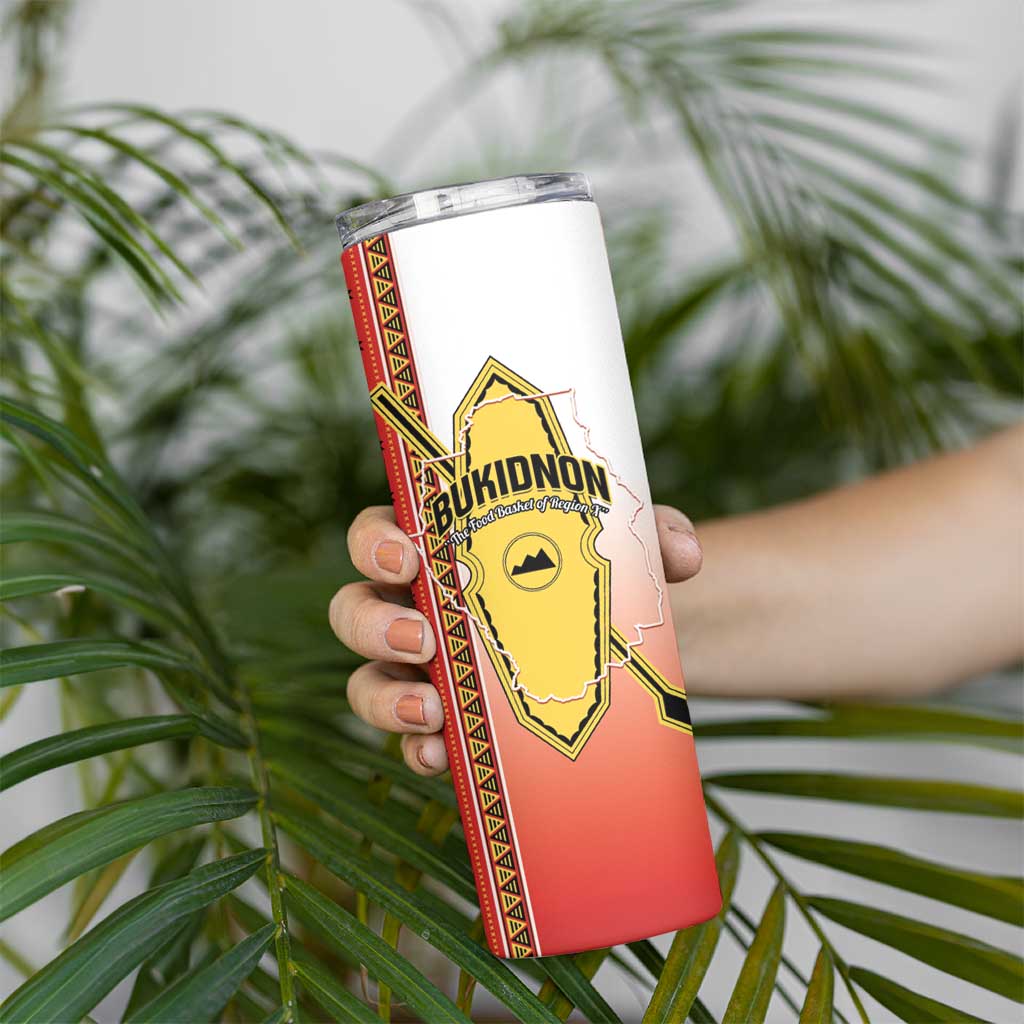Personalised Bukidnon Philippines Skinny Tumbler The Food Basket of Region X LT14 - Polynesian Pride
