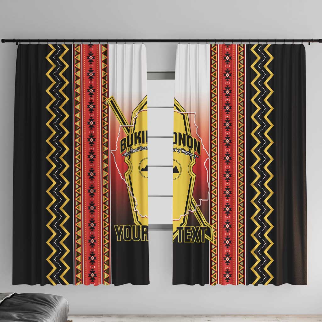 Personalised Bukidnon Philippines Window Curtain The Food Basket of Region X LT14 With Hooks Red - Polynesian Pride