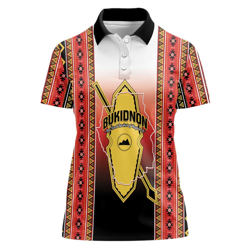 Personalised Bukidnon Philippines Women Polo Shirt The Food Basket of Region X LT14 Female Red - Polynesian Pride