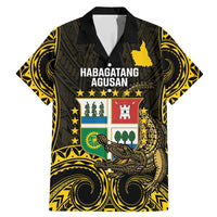 Agusan del Sur Philippines Family Matching Mermaid Dress and Hawaiian Shirt Habagatang Agusan Lolong LT14 Dad's Shirt - Short Sleeve Black - Polynesian Pride