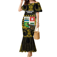 Agusan del Sur Philippines Family Matching Mermaid Dress and Hawaiian Shirt Habagatang Agusan Lolong LT14 Mom's Dress Black - Polynesian Pride