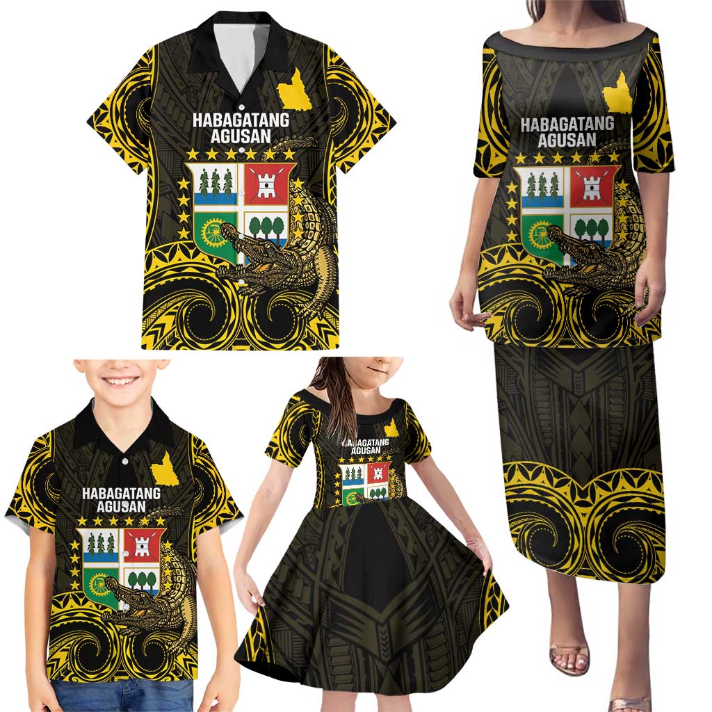 Agusan del Sur Philippines Family Matching Puletasi and Hawaiian Shirt Habagatang Agusan Lolong LT14 - Polynesian Pride