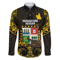 Agusan del Sur Philippines Family Matching Short Sleeve Bodycon Dress and Hawaiian Shirt Habagatang Agusan Lolong LT14 Dad's Shirt - Long Sleeve Black - Polynesian Pride