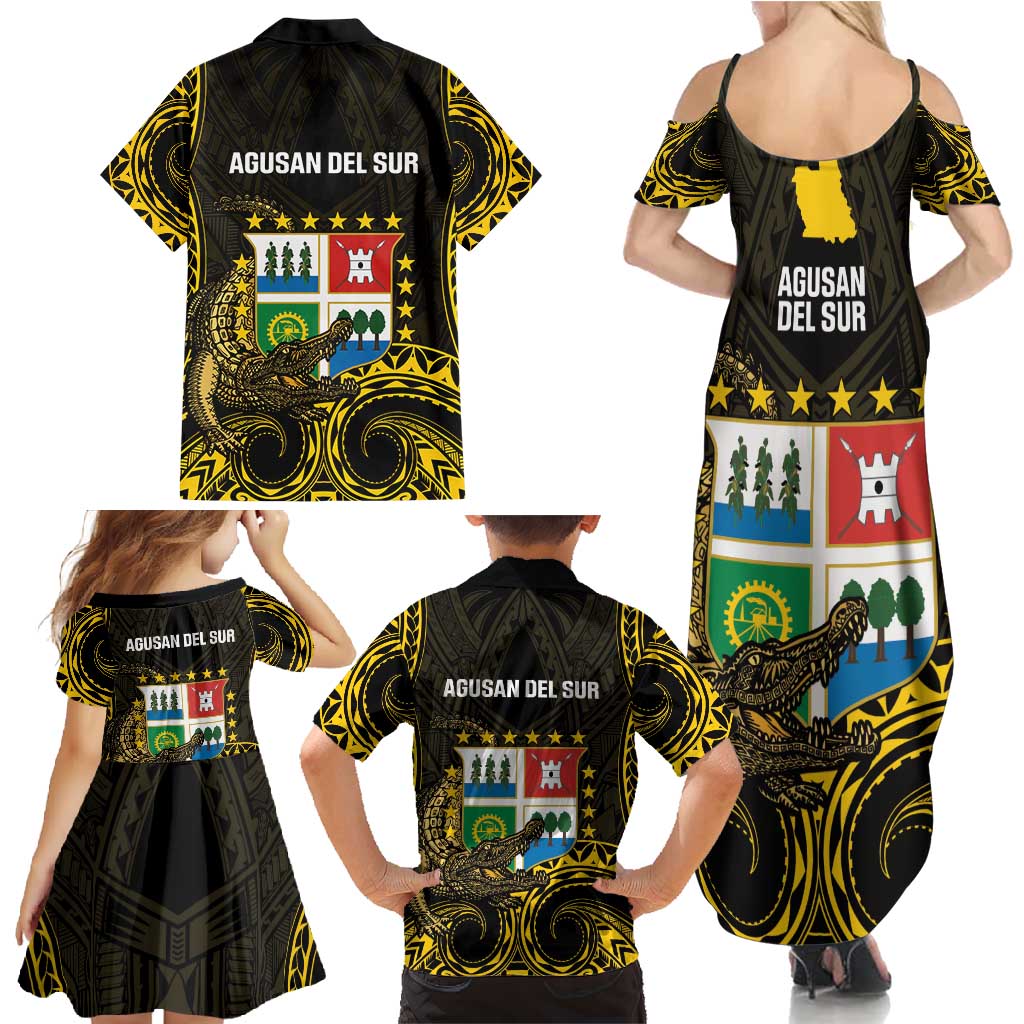 Agusan del Sur Philippines Family Matching Summer Maxi Dress and Hawaiian Shirt Habagatang Agusan Lolong LT14 - Polynesian Pride